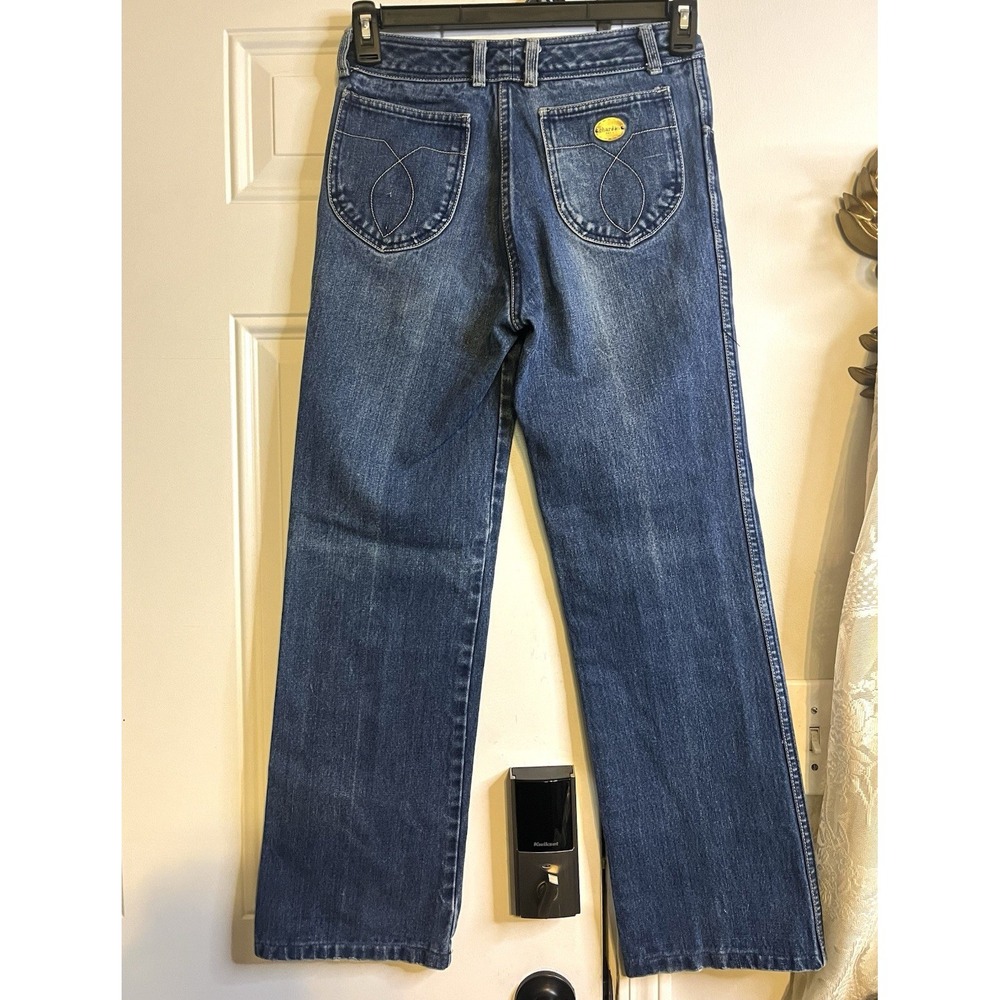 Chardon Blue Denim Straight Fit Jeans Medium Wash Mid Rise 5-Pocket Logo